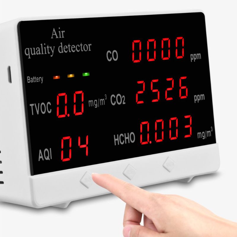 Digital Indoor Outdoor CO/HCHO/TVOC Tester CO2 Meter Air Quality Monitor Detector Multifunctional Household Gas Analyzer