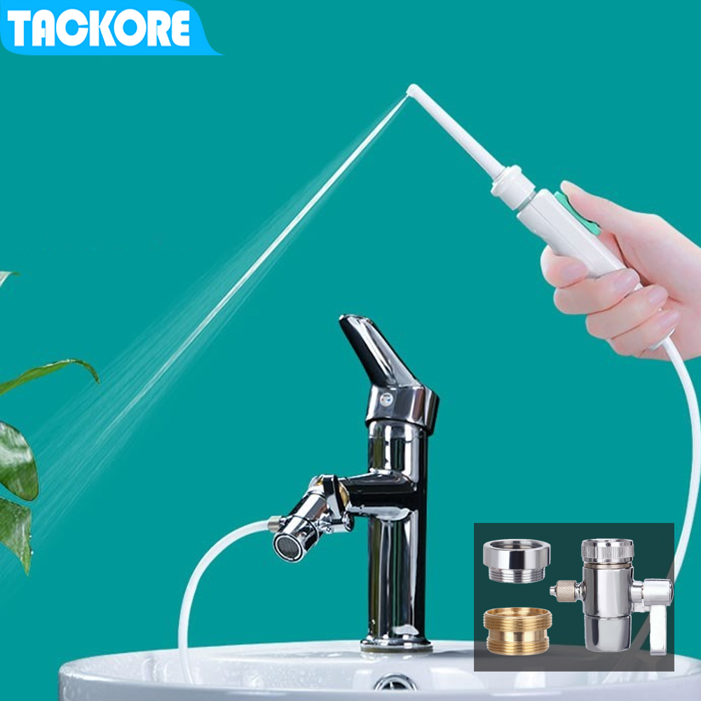 Tackore Flexible Oral Irrigator Faucet Water Dental Flosser SPA Dental Flosser Oral Irrigator Faucet Water Jet Floss Tooth
