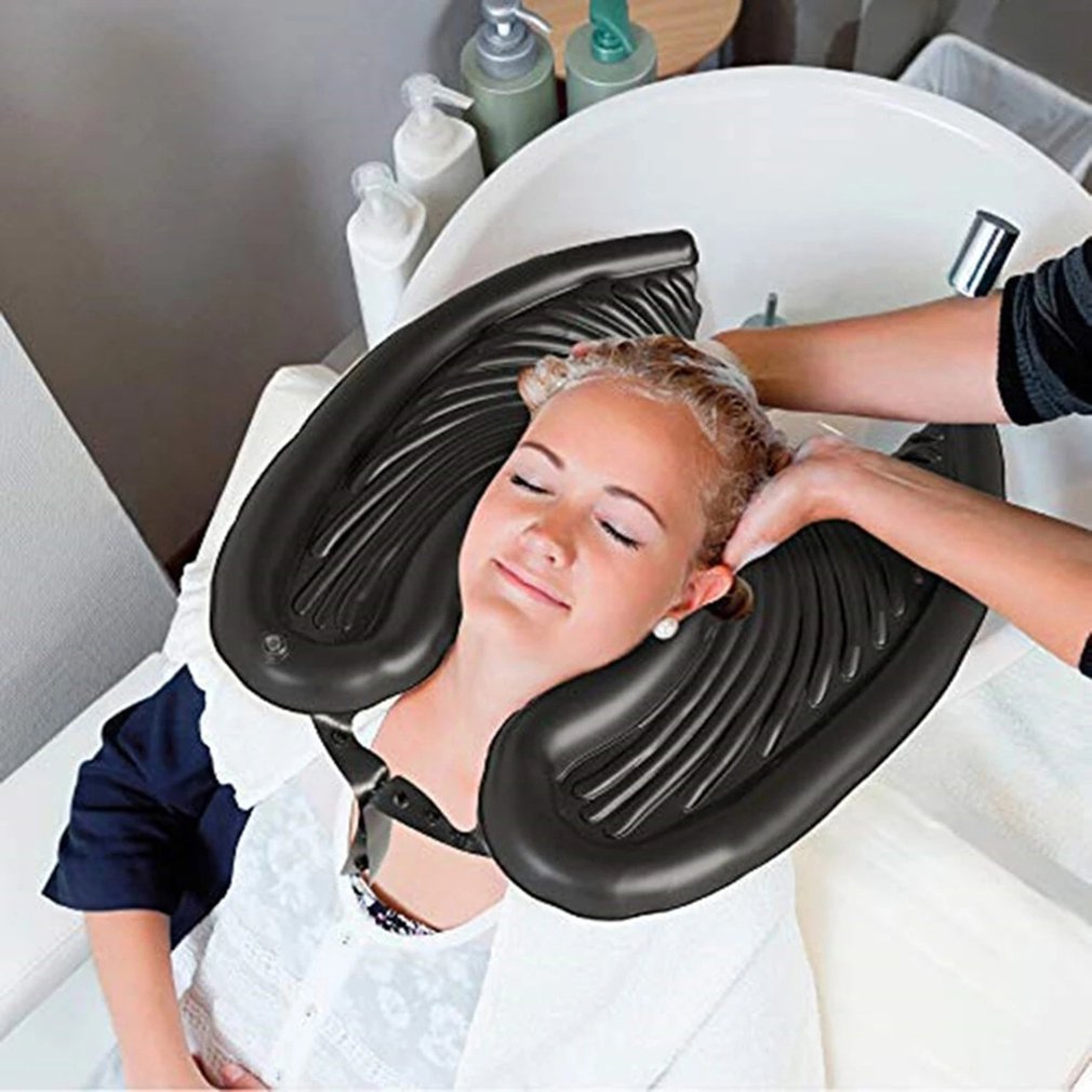 Portable Inflatable Rinse Basin for Washing and Cutting Hair at Home and in Bed Without a Salon Chair