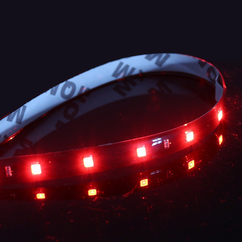 1x Car Led Strip DIY Bulb Atmosphere Decorative lamp Auto inerior Light 15LED Daytime Running Light DRL Motorcycle Styling Red