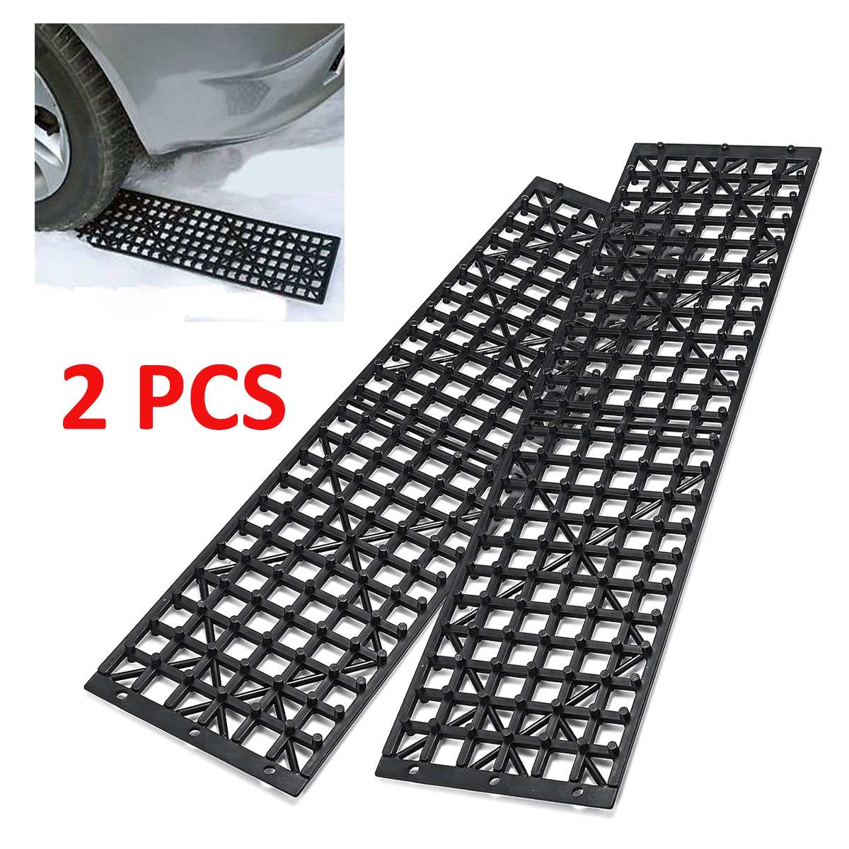 2x Car Recovery Traction Tyre Anti-skid Grip Tracks Truck Winter Snow Chains Tires Mat Wheel Chain Ice Mud Sand Road Tracks