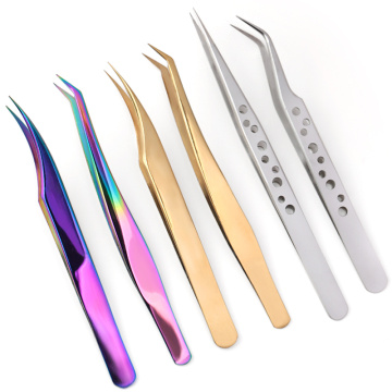 Professional Eyelashes Tweezers Curved Straight Tweezers Lashes Extension Nipper Stainless Remover Makeup Nail Tools