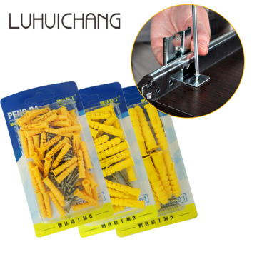 luchang Plastic Expansion Tube Pipe Self Tapping Wall Anchors Drilling Woodworking Plugs Plastic Expansion With Metal Screw kit