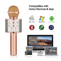 WS858 Bluetooth microphone Handheld WirelessUSB professional condenser Karaoke Player Speaker Record Music KTV studio recording