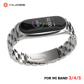 Strap For Xiaomi Mi Band 5 4 3 Stainless Metal Opaska Correa Mi Bend 4 Miband 5 Wristbands Bracelet Global Version NFC