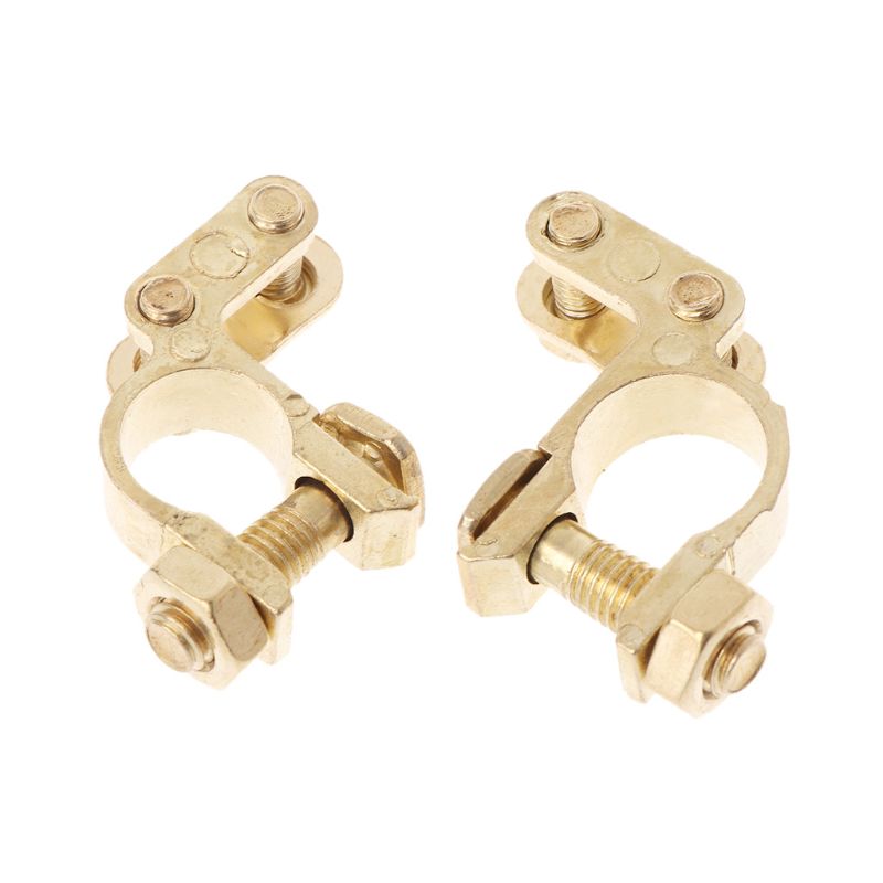 2Pcs Small 41mm x 36mm Auto Car Replacement Battery Terminal Clamp Clips Brass Connector Hot #1