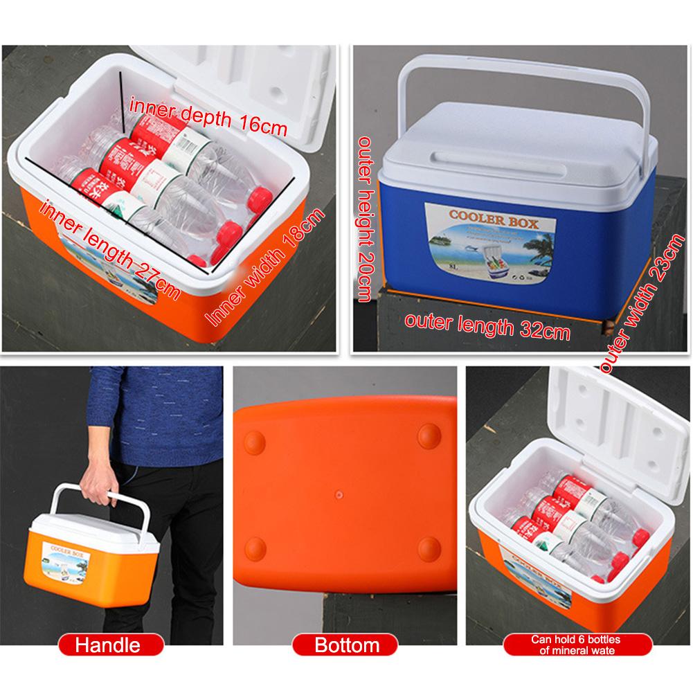 8L Outdoor Incubator Portable Food Storage Box Car Cold Box Fishing Box Cooler Fridge Box For Travel