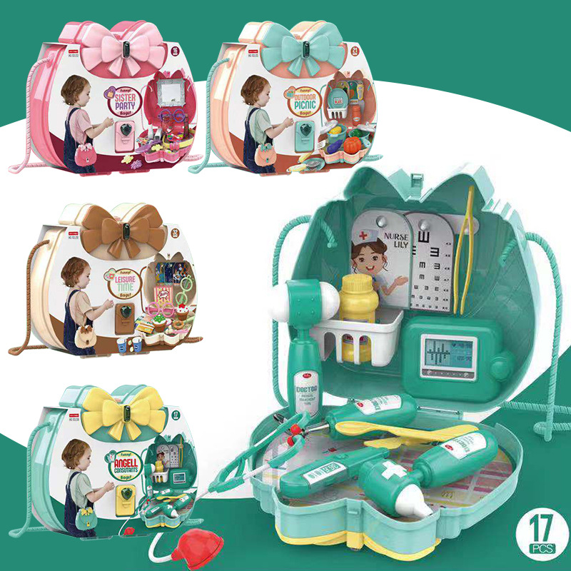Children Simulation Kitchen Tableware Makeup Jewelry Candy Handbag Medical Tools Princess Makeup Play House Toys Girl Gifts