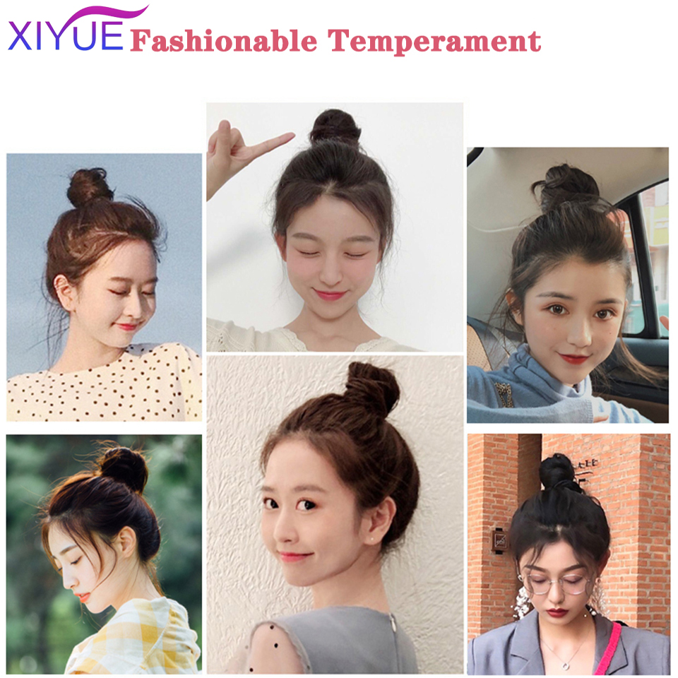 XIYUE Curly Chignon Short Synthetic Hair Extension Chignon Donut Roller Bun Wig claw Clip In Hairpiece For Women