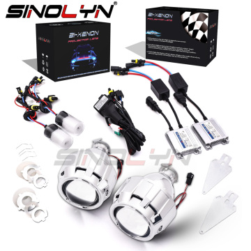 Sinolyn Headlight Lenses HID Projector Bi-xenon Lens 2.5 LHD/RHD Full Kit Retrofit Accessories Car Style H7 H4 4300K 6000K 8000K