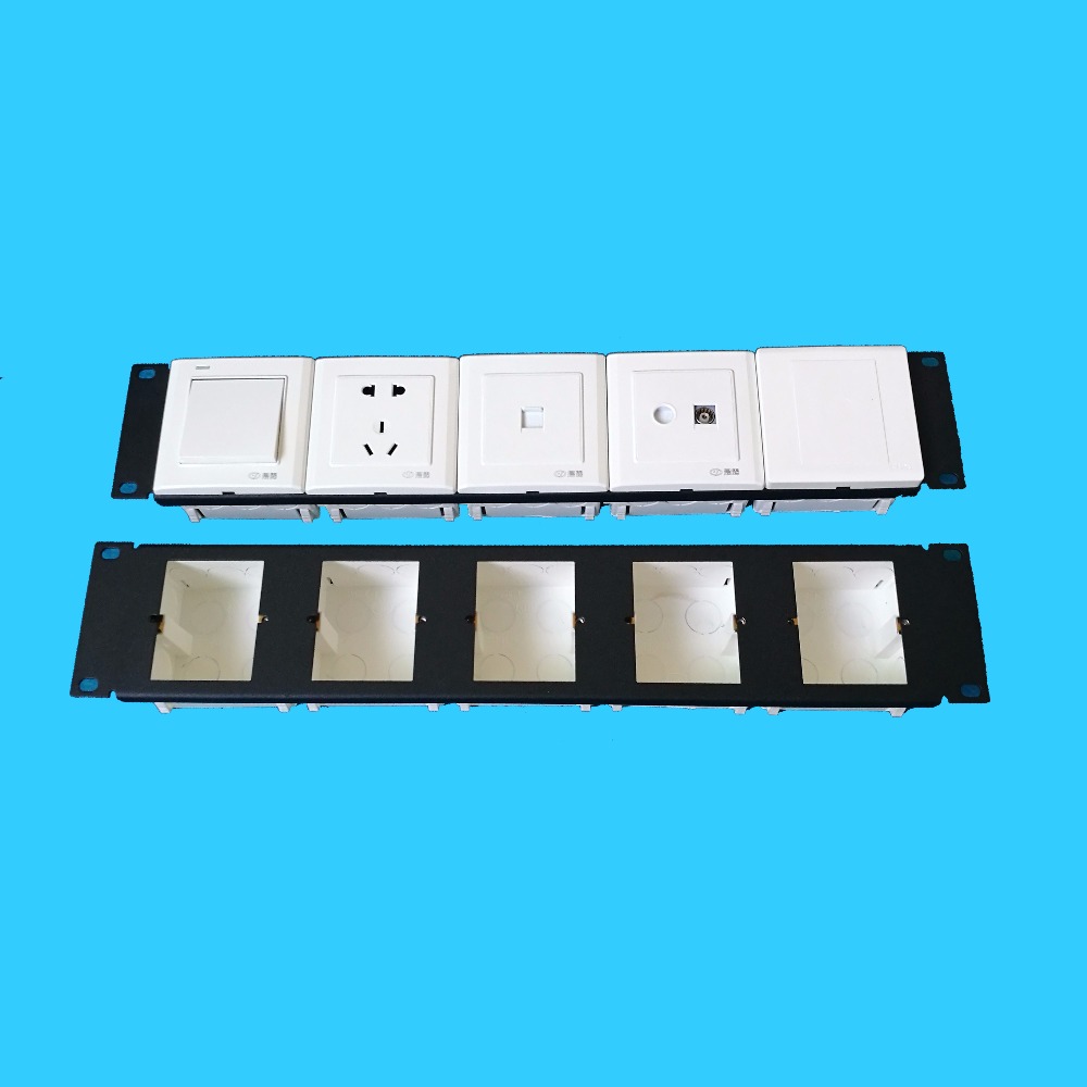 86 panels, backboard 5, rack panel, install empty board network socket, telephone cabinet panel mounting slot