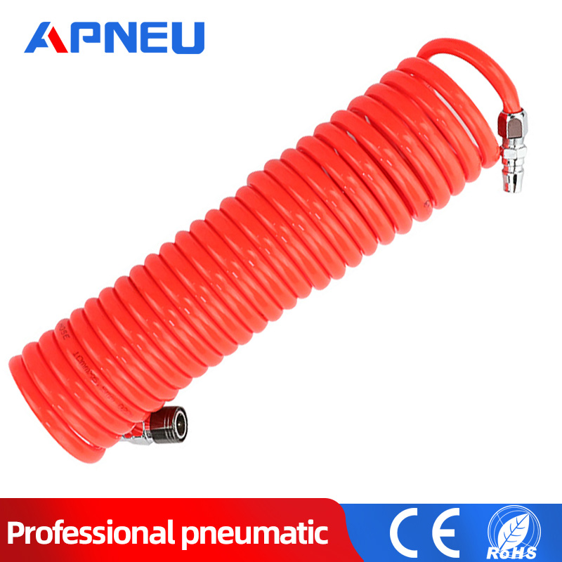 8mm 10mm 12mm PU Air Pipe Air Pump High Pressure Telescopic Tube Air Compressor Spiral Duct Pneumatic tubo compressore aria