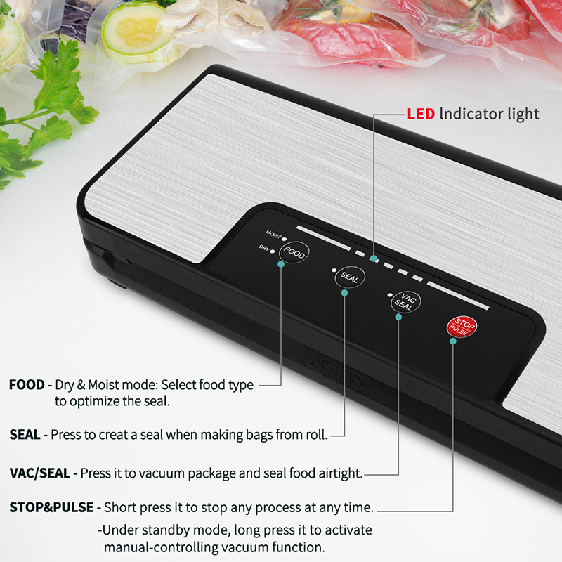 LAIMENG Vacuum Sealer with Roll Holder Pulse Function Sous Vide Vacuum Packing Machine For Food Storage Packer Vacuum Bags S285