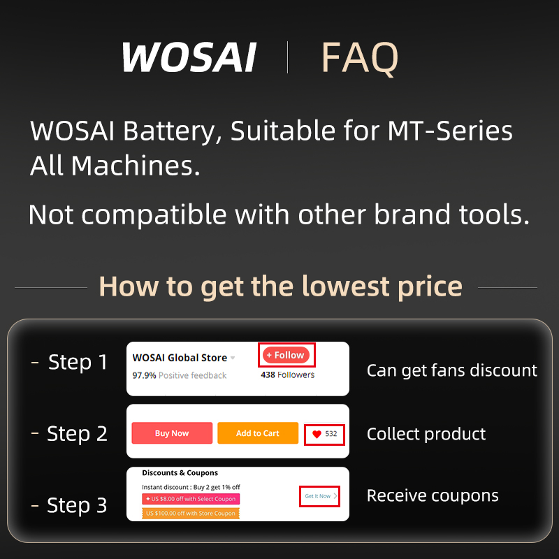 WOSAI MT Series 20V Brushless Angle Grinder Lithium-Ion Battery Cordless Angle Grinder Machine Cutting Electric Power Tools