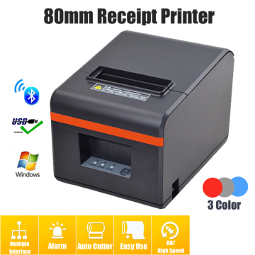 Thermal bluetooth receipt pos printer 80mm USB ethernet port auto cutter wall mounted for Restaurant Kitchen Cashier Android