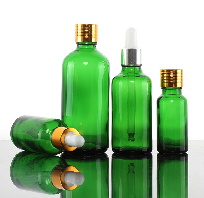 Green Euro Dropper Bottles