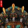 Nepal collected handmade colored drawing gold eagle hand Lacquerware hung statue,for guard  house, exorcise evil spirit