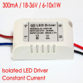 Hihg quality Isolated 300mA 6-10x1W Led Driver 6W/7W/8w/9W/10W Power Supply DC 18V - 36V AC 110V 220V 277V for LED lights