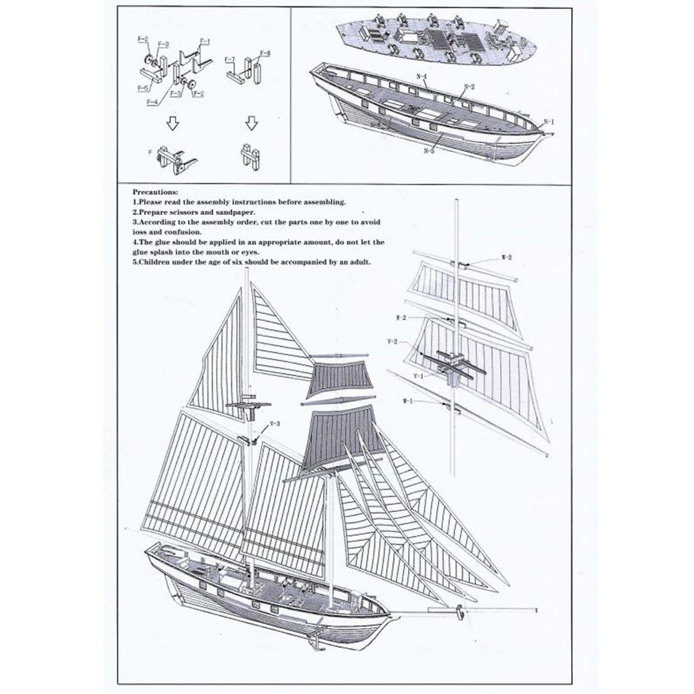 Scale Assembling Building Kits Ship Model Wooden Sailboat Toys Harvey Sailing Model Assembled Wooden Kit DIY Ship Model Gift