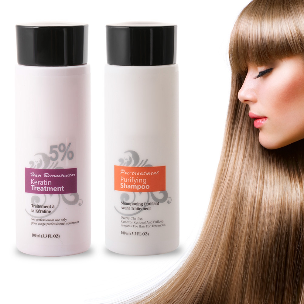 5% Brazil Keratin Treatment Shampoo Hair Care Set Straightening Damage Repair