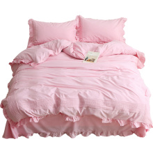 Cotton Duvet Cover Pink Queen Soft Button Closure Comforter Cover Hotel Quality 220X240CM