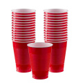 Red Solid Color Party Set Disposable Plastic Plate Cup Tablecloth Birthday Party Wedding Decoration For 10 People