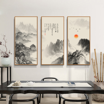 1 set (3 pieces) Chinese Traditional Style Landscape Painting For Living Room Background Wall Decoration Picture LZ1400