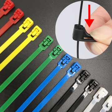 200mm releasable Cable Ties 100pcs Colored Plastics cable ties reusable UL Rohs Approved Loop Wrap Nylon zip ties BundleTies