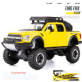 Hot scale 1:32 BIG wheels diecast car Ford Raptor F150 Pickup truck metal model with light sound pull back Off-road vehicle toy