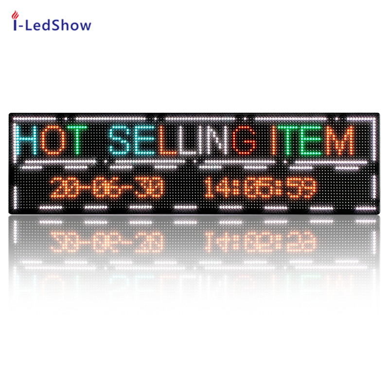 21" x 6.2" P4 32x128 pixels Indoor full scrolling message LED sign board Mobile APP control LED display Programmable LED panel