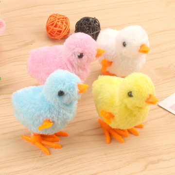 1/2/4/5/10pcs Tiktok Popular Wind Up Hopping Funny Chicken Toy 8cm Clockwork Plush Wind Chick Relieve Stress Toys For Kids Gift