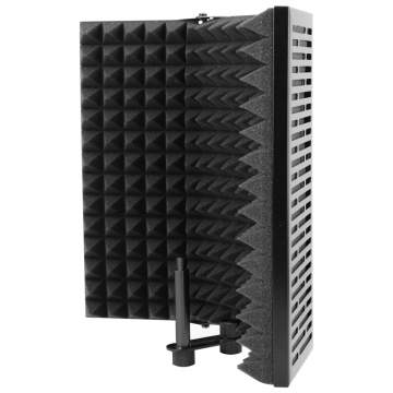 Black Foldable Microphone Isolation Shield Adjustable Studio Recording Studio Isolator Foam Acoustic Panels Noise-Absorbing