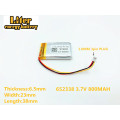 652338 3.7V 800mAh Rechargeable li-Polymer Battery For toys millet GPS TEXET DVR mp3 mp4 cell phone speaker 622338 602338