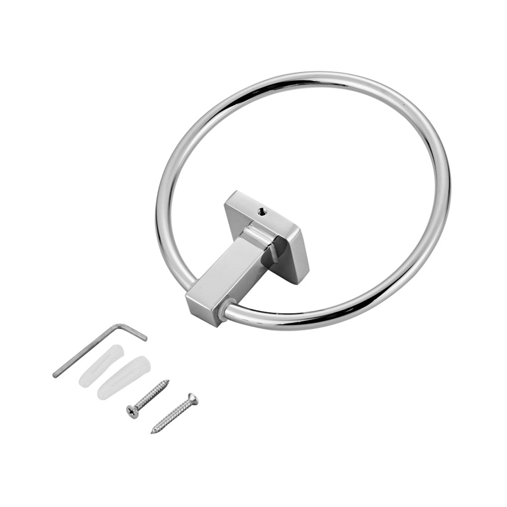Stainless Steel Towel Ring Hanger Kitchen Round Towel Bar Hand Towel Holder Bathroom Wall Mounted Circle Rack Bath Accessories