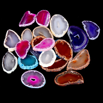 1Pc Irregular Crystal Slice Brazil Healing Reiki Stone Quartz Pendant Mineral Home Decor Natural Agate Geode Polished