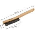 MAXMAN Wire Brush Stainless Steel Polishing Cleaning Wire Brush High Grade Beech Brsuh for Rust Removal Industrial Devices