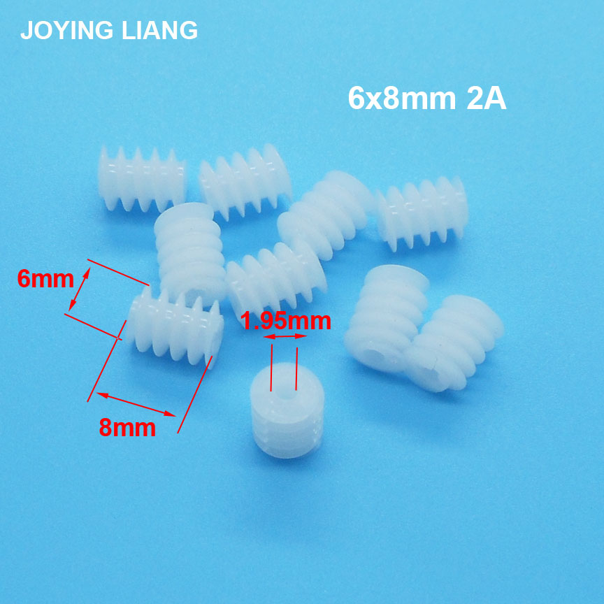 10PCS Sample Worm Gear 3.5*5mm 0.3M / 5x5mm 0.8A 0.4M / 6x8mm 6x10mm 0.5M 2A DIY Toy Models Transmission Helical Gears