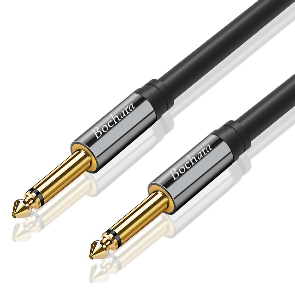 Bochara 6.35mm Guitar instrument Cable 1/4'' Jack 6.35mm TS OFC Audio Cable Foil Braided Shielded 2m 3m 5m 10m
