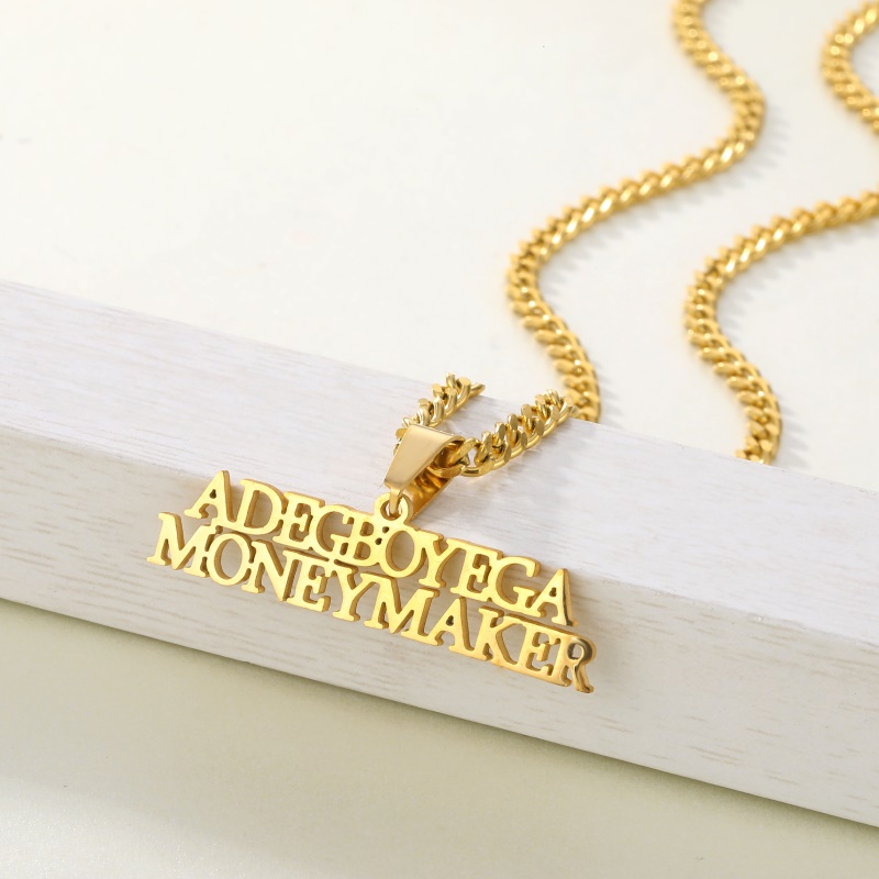 3mm Cuban Chain Name Necklaces & Pendant Letters Custom Name Charm For Men Women Gold Plated Hip Hop Jewelry Birthday Gift