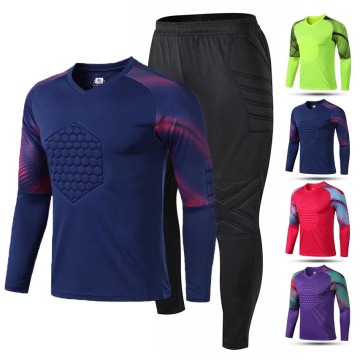 Custom Football jerseys Goalkeeper Shirts Long sleeve Pant soccer wear goalkeeper Training Uniform Suit Protection Kit Clothes