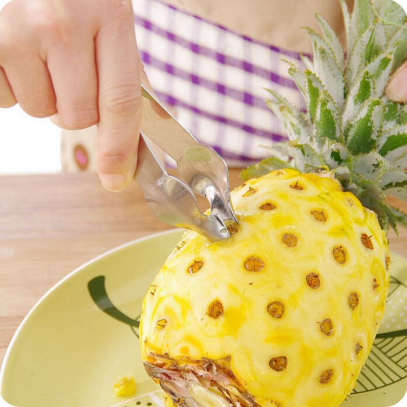 1pcs Stainless Steel Pineapple Eye Peeler Easy Fruit Seed Remover Pineapple Knife Fruit Salad Tools Home Kitchen Accessories