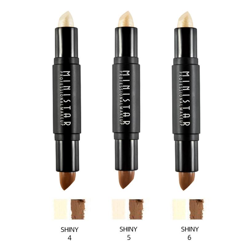 6 Colors Double Head Face Highlighter Concealer Stick Matte Lasting 3D Contour Makeup Pore Acne Cover Face Contour Makeup TSLM1