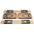 Costway 3 PCS Beer Table Bench Set Folding Wooden Top Picnic Table Patio Garden