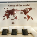 Solid Acrylic Wall Sticker World Map Decals For Living Room 3D Wall Decals Sofa Backgroud Mural Large Wallpaper For Home Decor