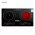 2200W Electric Induction Cooker /Cooktop/ Stove /Cookware/Hob/ Ceramic Stove With 2 Cookers Black Micro Crystal Panel YT-22 220V