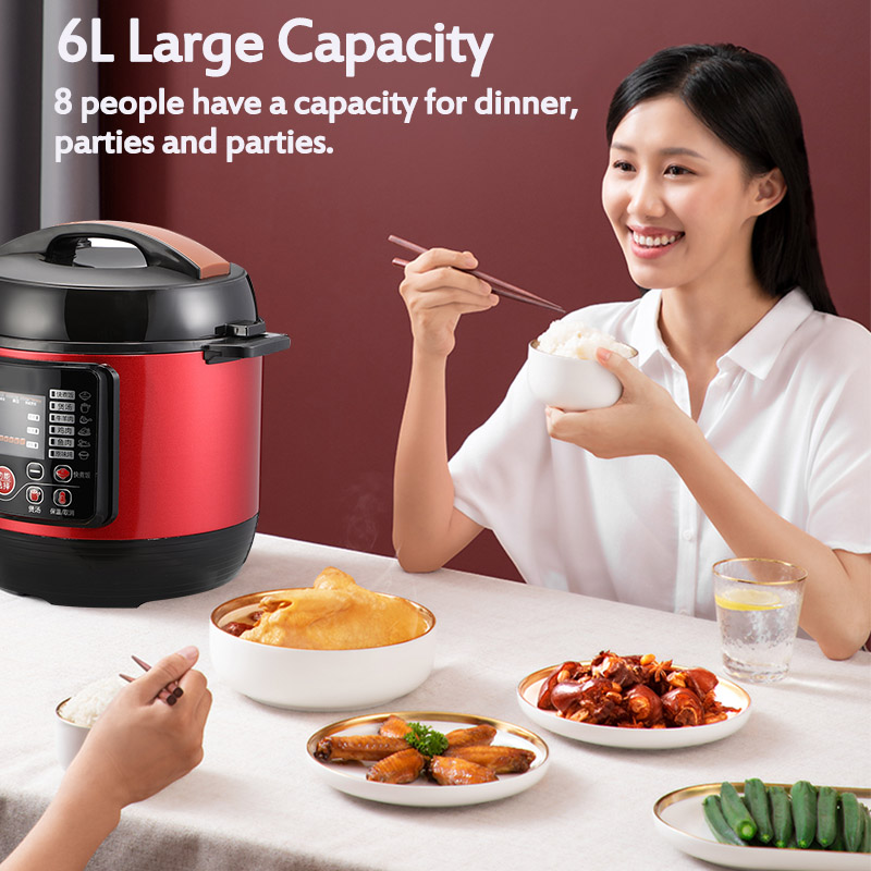 6L Multi Cooker High Quality Electric Pressure Cooker 24h Reservation Porridge Soup Rice Cooking Stewing Multicooker 1000W 220V