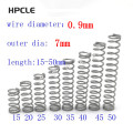 20pcs wire diameter = 0.9mm OD =7mm Stainless Steel Micro return Small Compression anti corrosion extension springs L=15-50