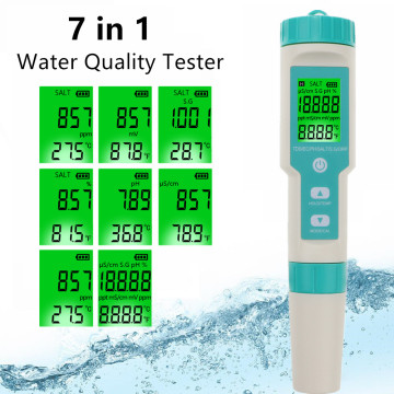 7 In 1 Digital PH ORP TDS EC Salinity SG Tester Temperature Meter Conductivity Water Filter Purity Pen with backlight 40%off