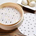 50Pc White Bamboo Basket Steamer Paper 4/6/8/10Inch Kitchen Cooking Bamboo Steamer Round Non Stick Dim Sum Paper Under Steam Mat