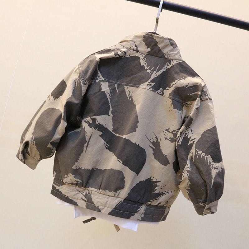 Spring Fall Boys Jacket Children Autumn Outwear Jacket Children Cotton Camouflage Coat 3-7 years Boys Windbreaker Zipper Clothes